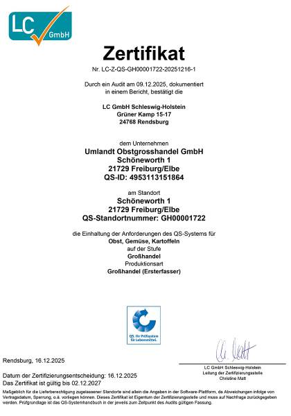 QS Zertifikat Umlandt